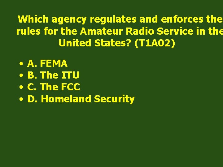 Which agency regulates and enforces the rules for the Amateur Radio Service in the