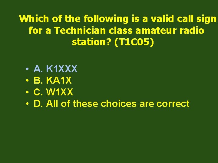 Which of the following is a valid call sign for a Technician class amateur