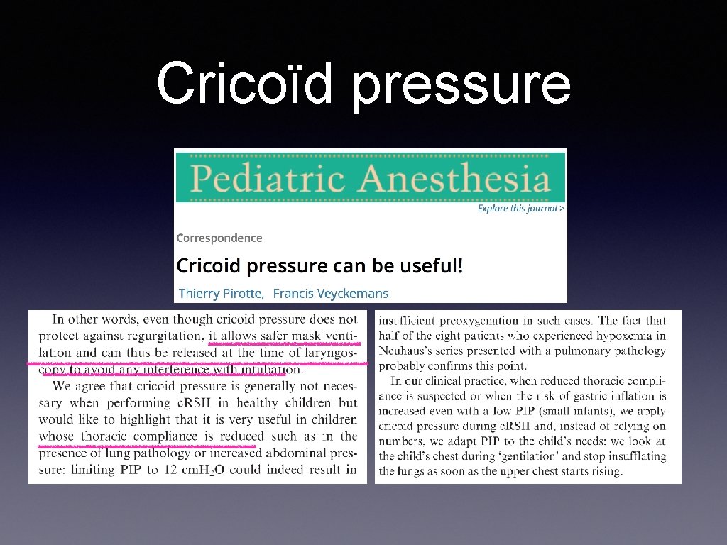 Cricoïd pressure 