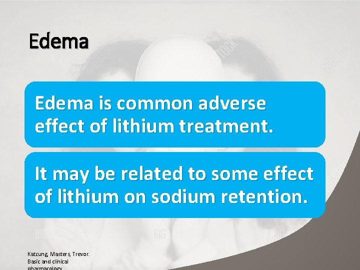 Edema is common adverse effect of lithium treatment. It may be related to some