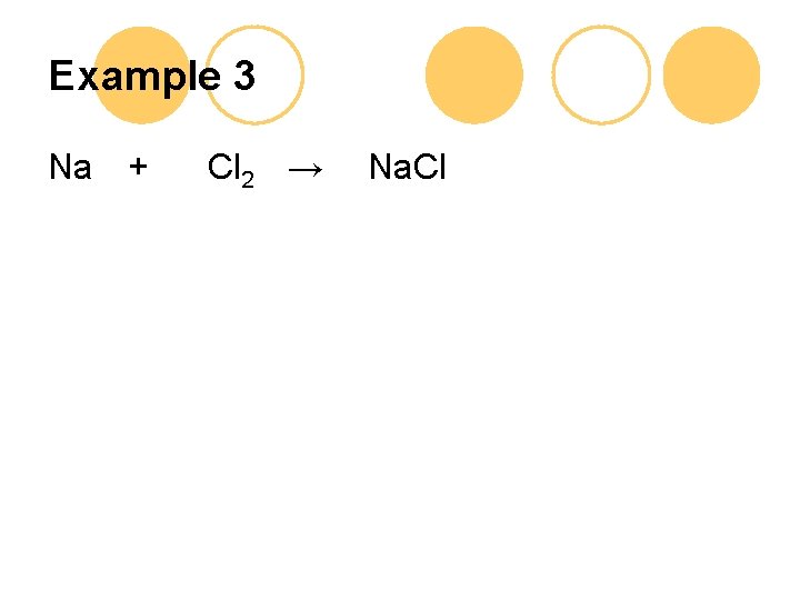 Example 3 Na + Cl 2 → Na. Cl 
