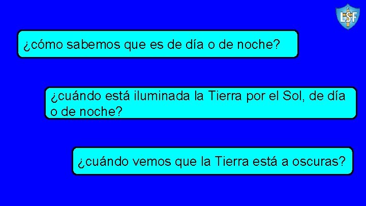 ¿cómo sabemos que es de día o de noche? ¿cuándo está iluminada la Tierra