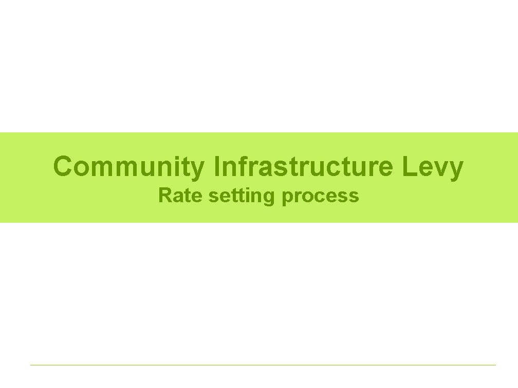 Community Infrastructure Levy Rate setting process 