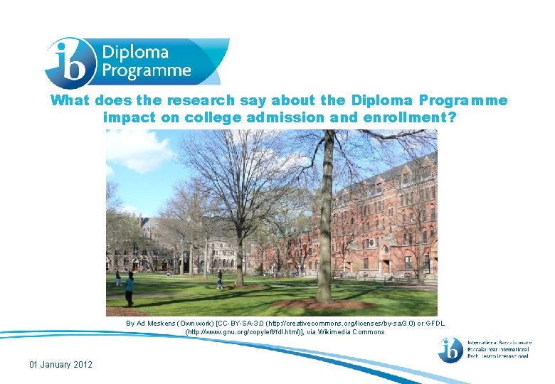 What does the research say about the Diploma Programme impact on college admission and