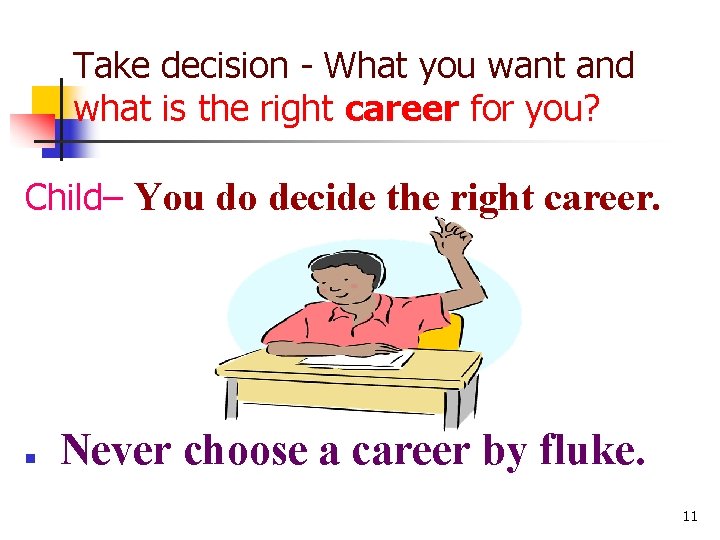 Take decision - What you want and what is the right career for you?