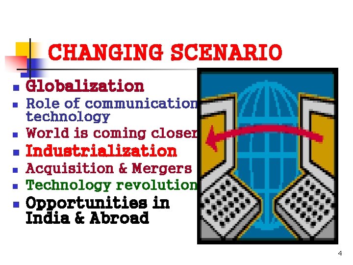 CHANGING SCENARIO n Globalization n Role of communication technology World is coming closer n