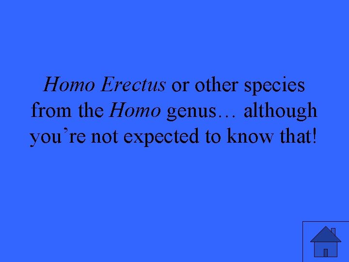 Homo Erectus or other species from the Homo genus… although you’re not expected to