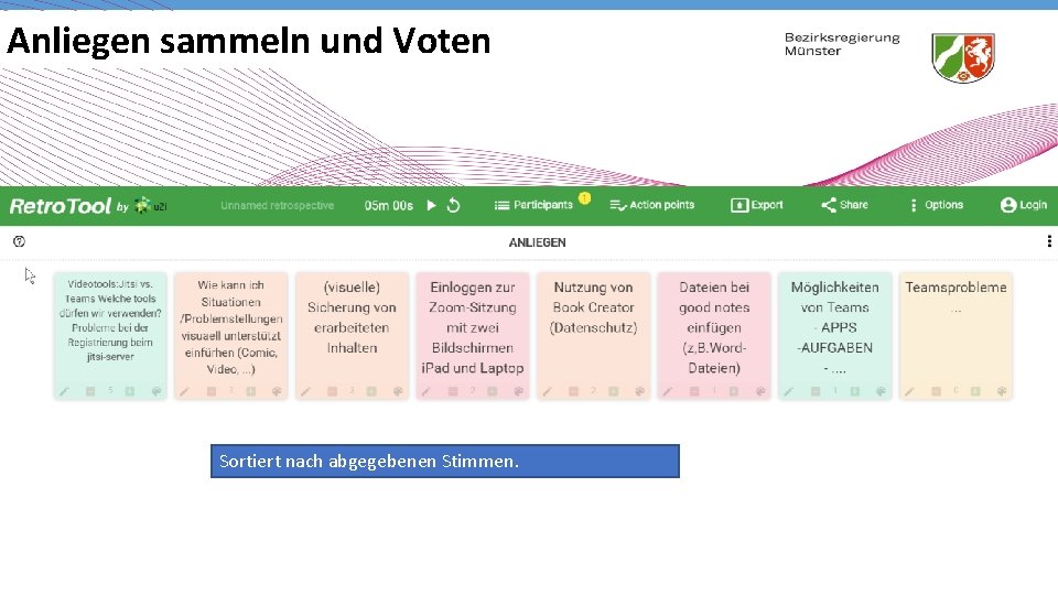 Anliegen sammeln und Voten Sortiert nach abgegebenen Stimmen. 