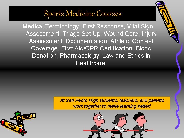 Sports Medicine Courses Medical Terminology, First Response, Vital Sign Assessment, Triage Set Up, Wound