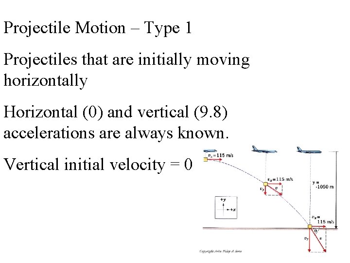 Projectile Motion – Type 1 Projectiles that are initially moving horizontally Horizontal (0) and Projectile Motion – Type 1 Projectiles that are initially moving horizontally Horizontal (0) and