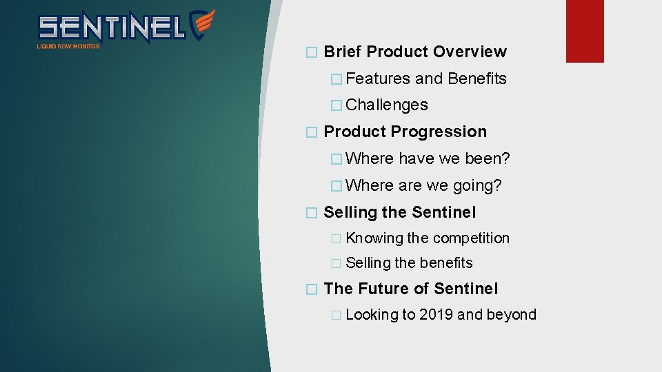 � Brief Product Overview � Features and Benefits � Challenges � � Product Progression