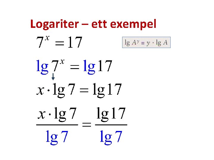Logariter – ett exempel 