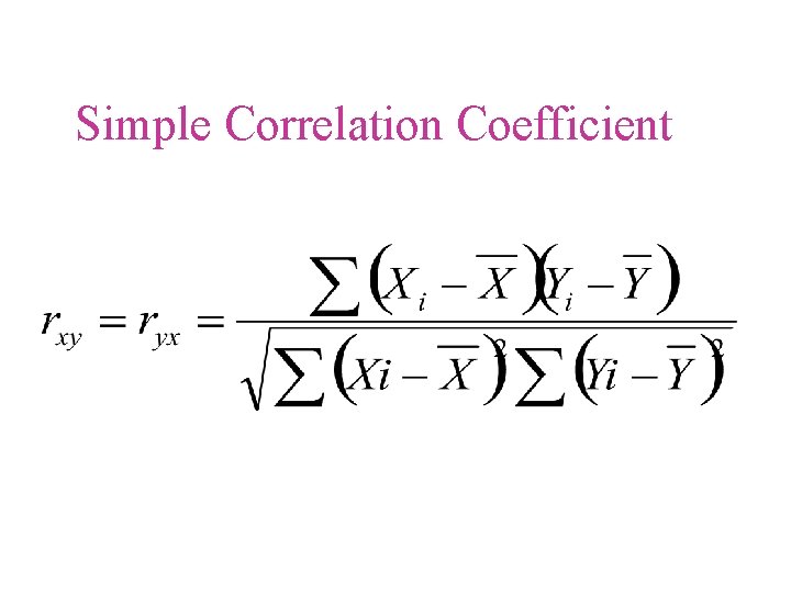 Simple Correlation Coefficient 