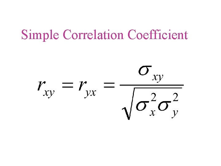 Simple Correlation Coefficient 