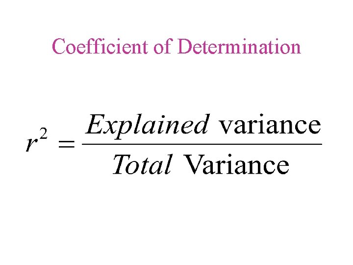 Coefficient of Determination 