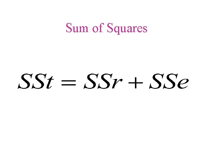 Sum of Squares 