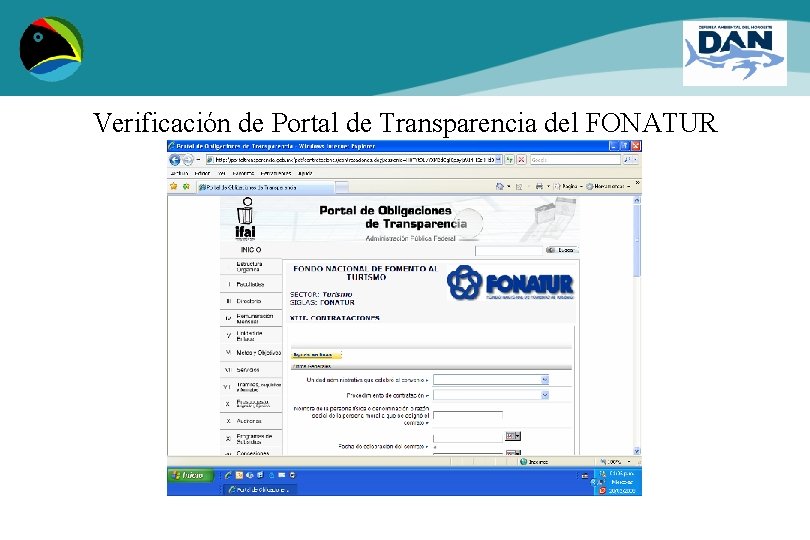 Verificación de Portal de Transparencia del FONATUR 