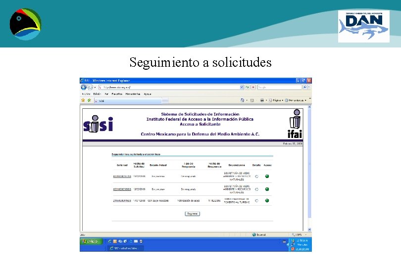 Seguimiento a solicitudes 