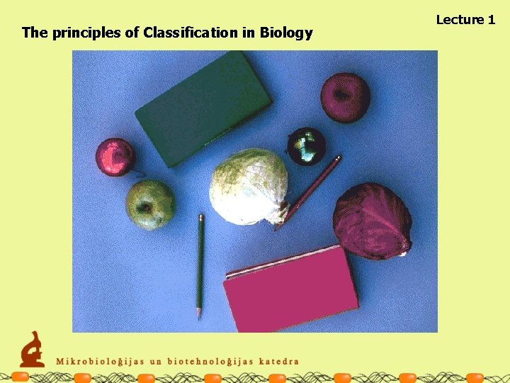 The principles of Classification in Biology Lecture 1 