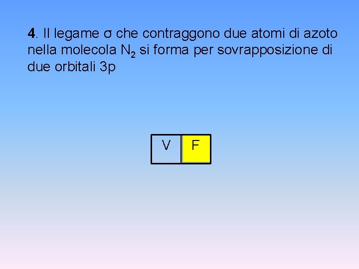 4. Il legame σ che contraggono due atomi di azoto nella molecola N 2