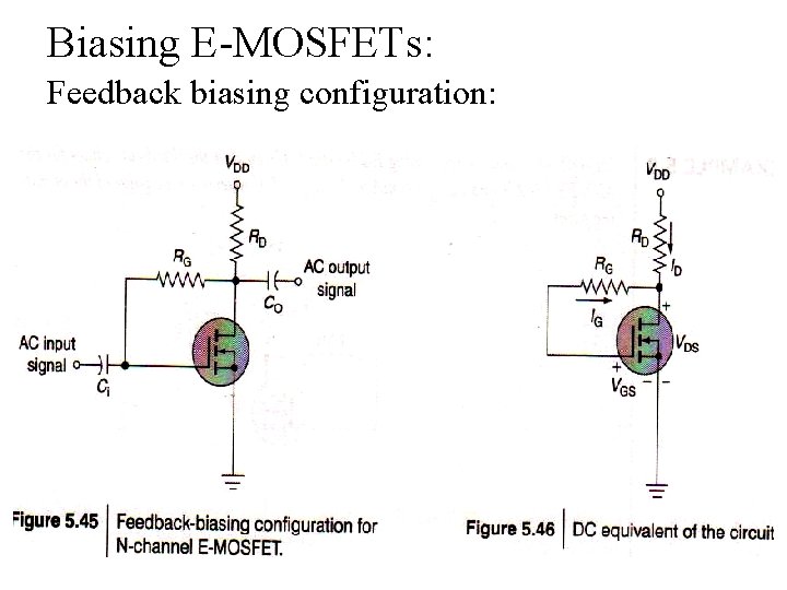 Biasing E-MOSFETs: Feedback biasing configuration: 