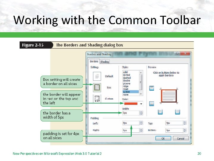 Working with the Common Toolbar New Perspectives on Microsoft Expression Web 3. 0 Tutorial