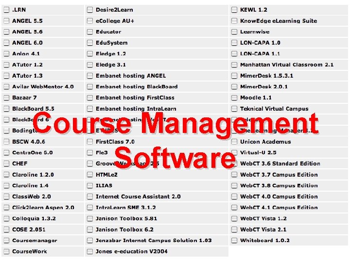 Course Management Software 
