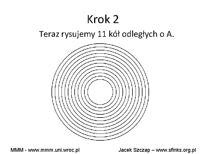 Krok 2 Teraz rysujemy 11 kół odległych o A. MMM - www. mmm. uni. Krok 2 Teraz rysujemy 11 kół odległych o A. MMM - www. mmm. uni.