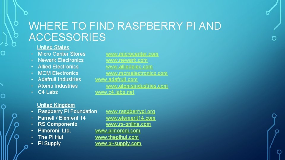 WHERE TO FIND RASPBERRY PI AND ACCESSORIES • • United States Micro Center Stores