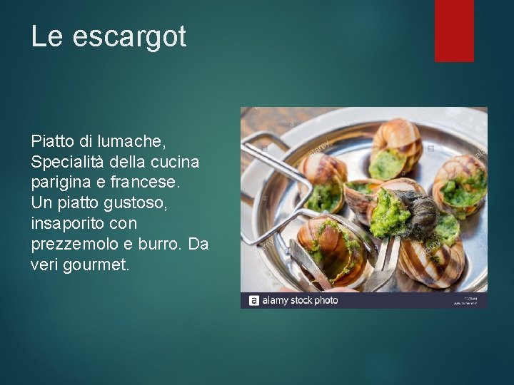Le escargot Piatto di lumache, Specialità della cucina parigina e francese. Un piatto gustoso,