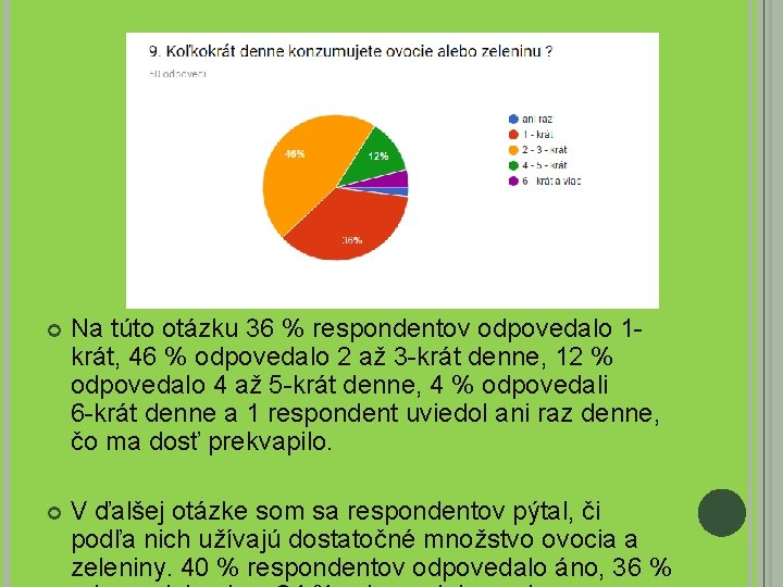  Na túto otázku 36 % respondentov odpovedalo 1 krát, 46 % odpovedalo 2