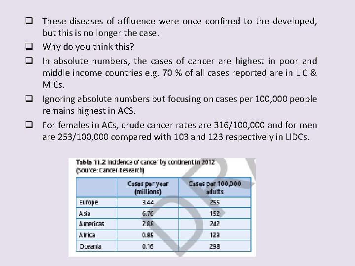 q These diseases of affluence were once confined to the developed, but this is