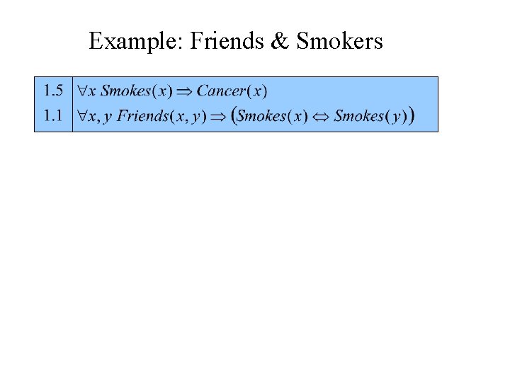 Example: Friends & Smokers 