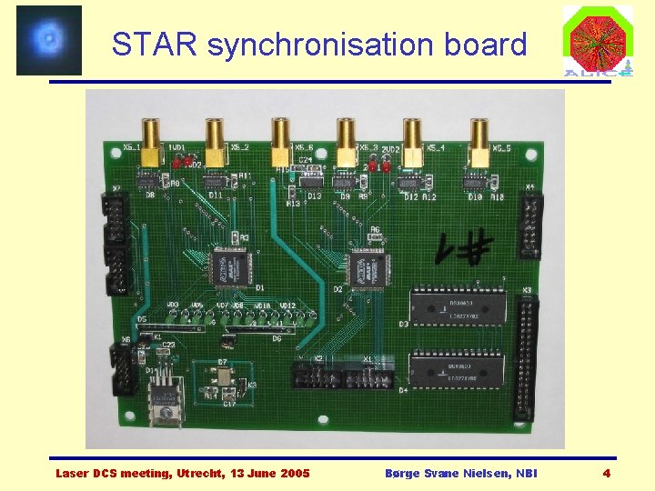 STAR synchronisation board Laser DCS meeting, Utrecht, 13 June 2005 Børge Svane Nielsen, NBI