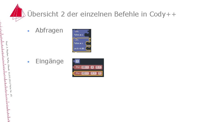 Übersicht 2 der einzelnen Befehle in Cody++ lie Nr. 15 1. 2022 Fo Stand: