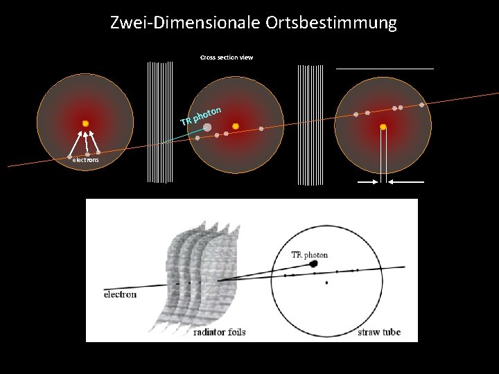 Zwei-Dimensionale Ortsbestimmung Cross section view oton h p TR electrons 