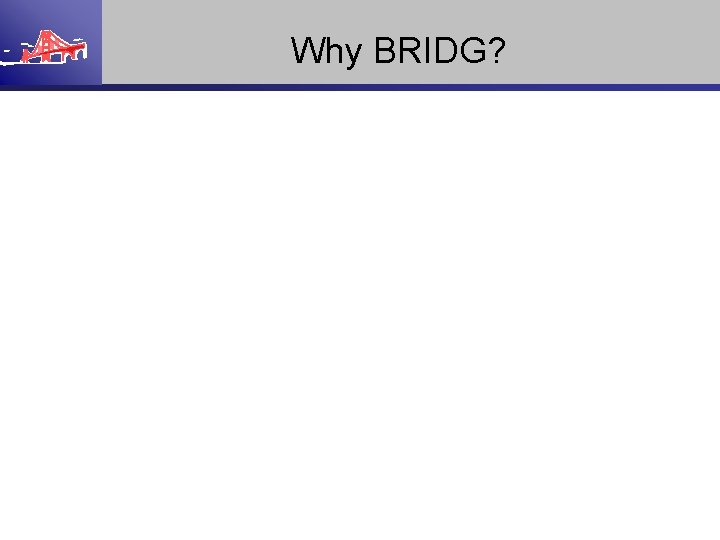 Why BRIDG? 