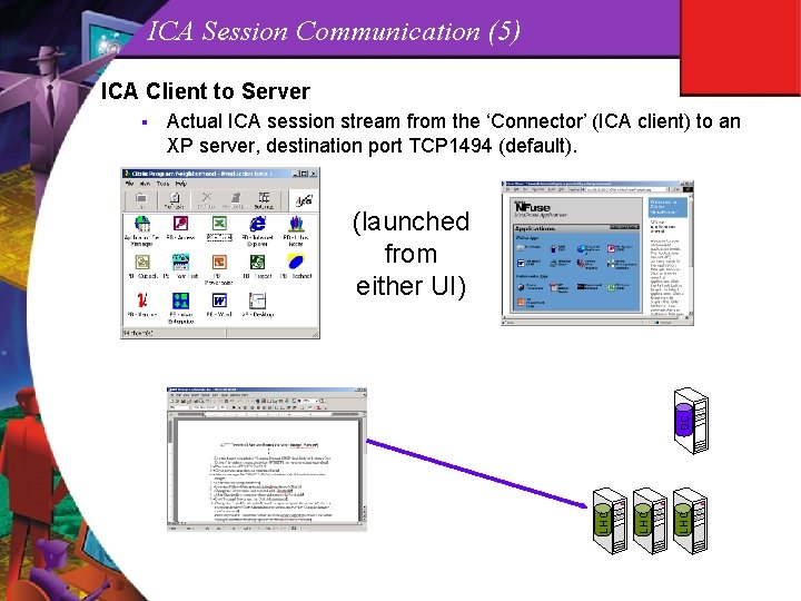 ICA Session Communication (5) ICA Client to Server Actual ICA session stream from the
