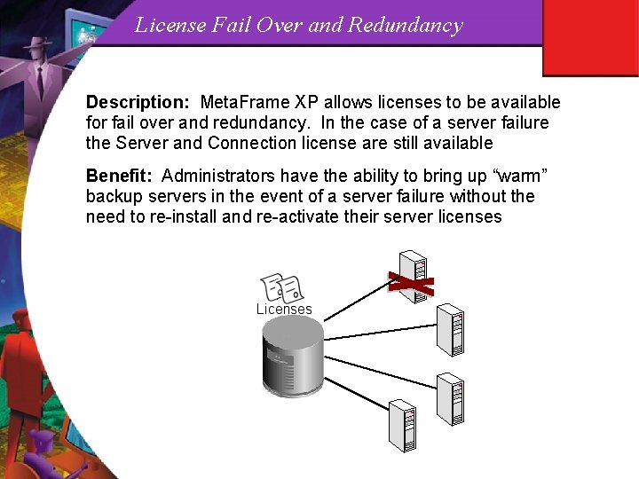 License Fail Over and Redundancy Description: Meta. Frame XP allows licenses to be available
