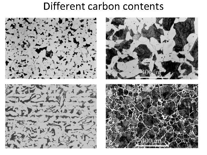 Different carbon contents Different carbon contents