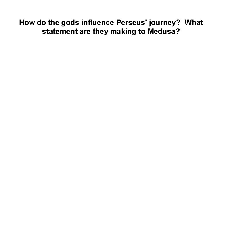 How do the gods influence Perseus' journey? What statement are they making to Medusa?