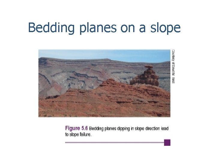 Bedding planes on a slope 