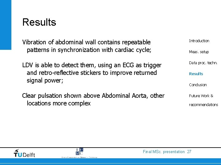 Results Vibration of abdominal wall contains repeatable patterns in synchronization with cardiac cycle; Introduction