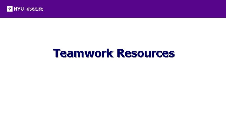 Teamwork Resources 