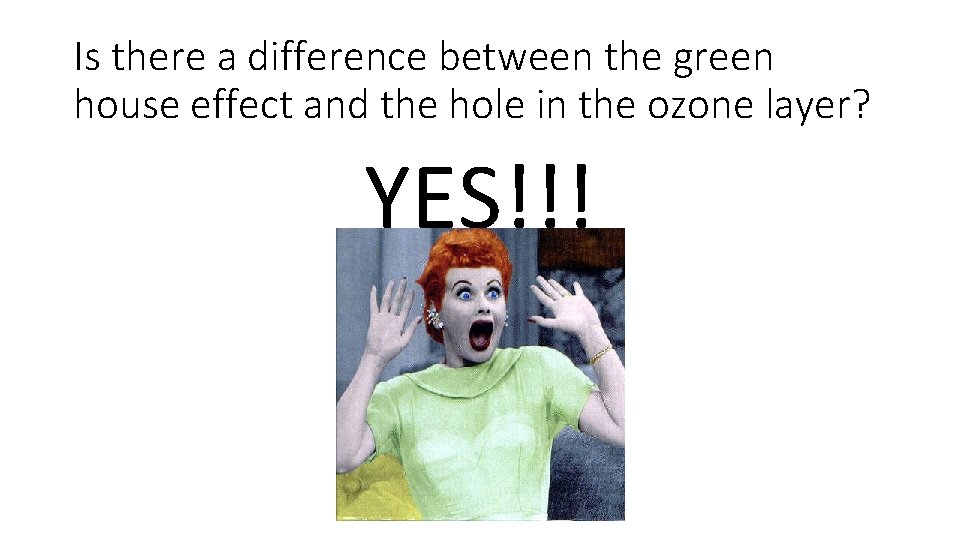 Is there a difference between the green house effect and the hole in the