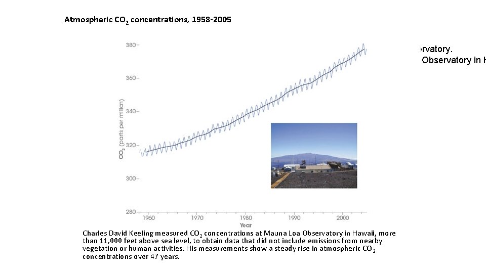 Atmospheric CO 2 concentrations, 1958 -2005 © 2005. National Aeronautics and Space Administration. Earth