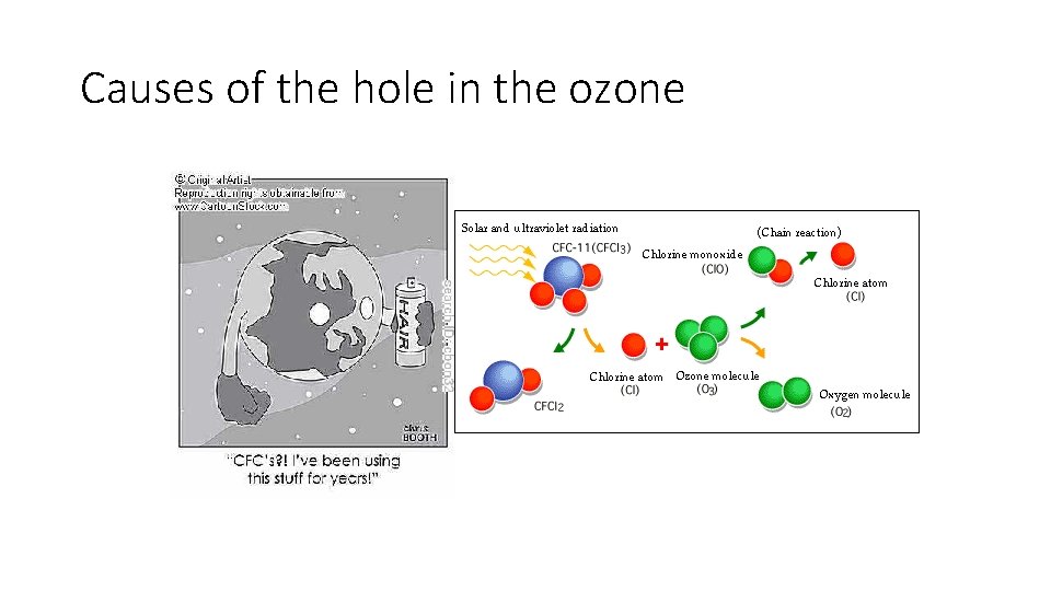 Causes of the hole in the ozone 