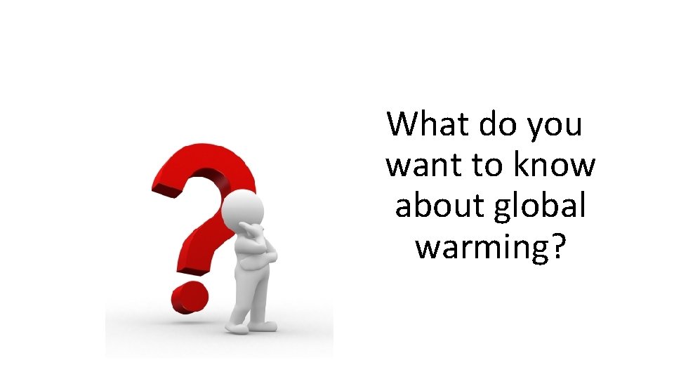 What do you want to know about global warming? 