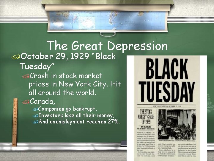 The Great Depression /October Tuesday” 29, 1929 “Black /Crash in stock market prices in
