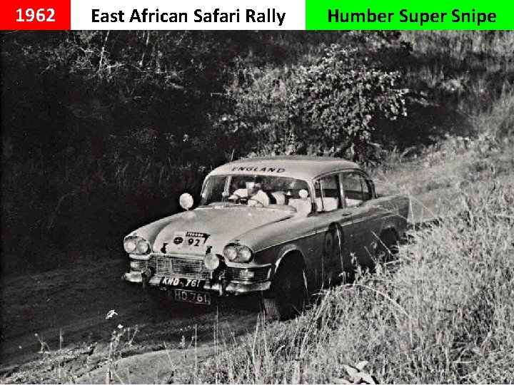 1962 East African Safari Rally Humber Super Snipe 
